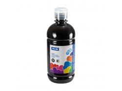 Milan Botella de Tempera 500ml - Tapon Dosificador - Secado Rapido - Mezclable - Color Negro
