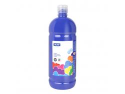 Milan Botella de Tempera 1000ml - Tapon Dosificador - Secado Rapido - Mezclable - Color Azul Marino