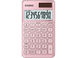 Casio SL-1000SC Calculadora de Bolsillo - Pantalla Extragrande de 10 Digitos - Alimentacion Solar y Pilas - Color Rosa