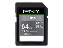 PNY Elite Tarjeta SDXC 64GB U1 V10 Clase 10