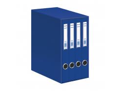 Dohe Oficolor Modulo de 4 Archivadores con Rado - Lomo Estrecho - Formato Folio - Carton Forrado - Color Azul