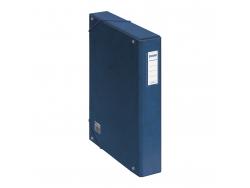 Dohe Caja para Proyectos Lomo 5cm - Carton Forrado con Papel Impreso y Plastificado - Cierre con Gomas - Color Azul