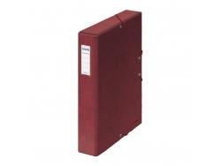 Dohe Caja para Proyectos Lomo 5cm - Carton Forrado con Papel Impreso y Plastificado - Cierre con Gomas - Color Rojo