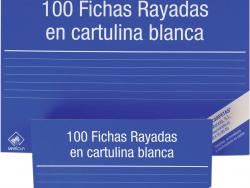 Mariola Pack de 100 Fichas Rayadas Nº1 para Fichero - Medidas 95x65mm - Color Blanco
