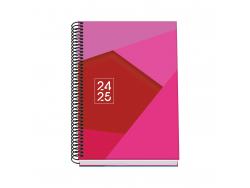 Dohe Tamgram Agenda Escolar Espiral A5 - Semana Vista - Papel 70g/m2 - Cubierta de Carton Plastificado - Color Rosa