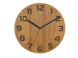 Unilux Reloj Palma Bamboo - Diseño Elegante y Moderno - Fabricado con Materiales Sostenibles - Color Negro/Madera