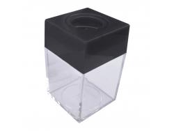 Dohe Portaclips en Plastico con Deposito Transparente - 42x42x70mm - Embocadura Imantada de Color Negro