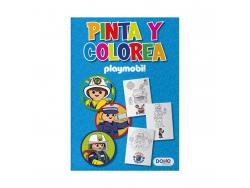 Dohe Libro de Colorear Playmobil Police - Cubierta de Cartulina de 350gr - Interior de 30 Hojas en Papel de 120gr - Ideal para Lapices de Colores y Pinturas de Cera