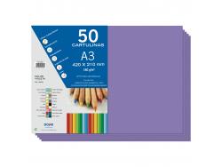 Dohe Paquete de 50 Hojas de Cartulinas A3 - Gramaje de 180g - Ideal para Manualidades y Proyectos Escolares