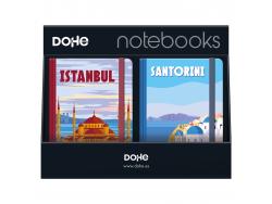Dohe Expositor con 12 Notebooks Tamaño A5 - 12x17cm - Incluye Notebooks de Santorini, Montecarlo, Italy e Istambul - Ideal para Tomar Notas y Organizar Tus Ideas