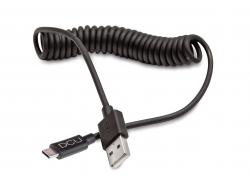 DCU Tecnologic Cable Rizado USB Tipo C a USB - 1.5m - Transmision Rapida y Estable de Datos - Conectores de Aluminio Duraderos - Color Negro