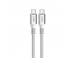 DCU Tecnologic Cable USB 4 Tipo C a USB Tipo C - 1.5m - Carga Rapida de 240W y Transferencia de Datos de 40G - Color Blanco