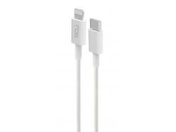 DCU Tecnologic Cable USB Tipo C a Lightning - 1m - Conectores Duraderos - Color Blanco