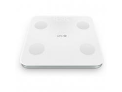 SPC Atenea Fit 3 Bascula de Baño Inteligente - Registra e Identifica hasta 10 Usuarios - Diseño de Cristal - Pantalla LED - Activacion Tactil - Capacidad 180kg