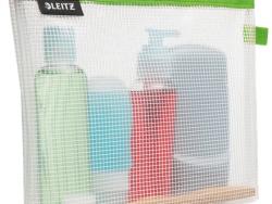 Leitz WOW Bolsa Porta-Todo Resistente al Agua - Tamaño 170x6x240mm - Material EVA, Lavable y Duradero - Cierre de Cremallera - Color Verde/Transparente