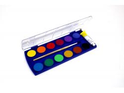 Pelikan Acuarelas Escolares - 12 Colores - Acuarela Escolar F355 - Caja de 12 Colores + 1 Pincel - Faciles de Diluir - Resistentes a la Luz