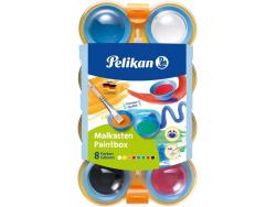 Pelikan Acuarelas Kids - Pocillos Separables - Pincel Jumbo Incluido - Faciles de Diluir - Resistentes a la Luz - Caja con Pestillo - Colores Surtidos