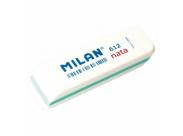 Milan Nata 612 Goma De Borrar Biselada - Plastico - Suave - No Abrasiva - Color Blanco