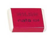 Milan Nata 624 Goma De Borrar Rectangular - Plastico - Suave - No Abrasiva - Color Blanco
