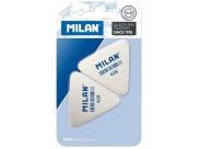 Milan 428 Pack De 2 Gomas De Borrar Triangulares - Miga De Pan - Suave Caucho Sintetico - Color Blanco