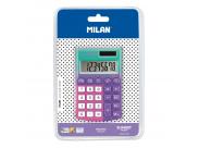 Milan Pocket Sunset Calculadora 8 Digitos - Calculadora De Bolsillo - Tacto Suave - 3 Teclas De Memoria Y Raiz Cuadrada - Color Lila Y Rosa