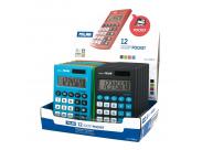 Milan Pocket Expositor Con 12 Calculadoras De Bolsillo - 8 Digitos - Tacto Suave - Colores Surtidos