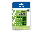 Milan Pocket Digitos Calculadora 8 - Calculadora De Bolsillo - Tacto Suave - 3 Teclas De Memoria Y Raiz Cuadrada - Color Verde
