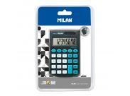 Milan Pocket Calculadora 8 Digitos - Calculadora De Bolsillo - Tacto Suave - 3 Teclas De Memoria Y Raiz Cuadrada - Color Negro
