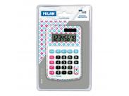 Milan Calculadora 8 Digitos - Calculadora De Sobremesa - 3 Teclas De Memoria Y Raiz Cuadrada - Color Azul Y Rosa
