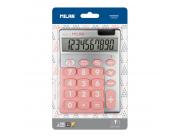 Milan Calculadora 10 Digitos Silver - Calculadora De Sobremesa - Teclas Grandes - Tecla Rectificacion Entrada De Datos - Color Rosa