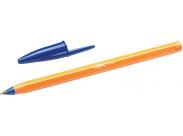 Bic Orange Original Fine Boligrafo De Bola - Punta Redonda De 0.8Mm - Trazo De 0.30Mm - Tinta Con Base De Aceite - Cuerpo Naranja - Color Azul