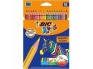 Bic Kids Evolution Stripes Caja De 18 Lapices De Colores Surtidos - Fabricados En Resina - Punta Ultraresistente - Mina Pigmentada De 3.20 Mm