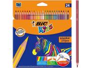 Bic Kids Evolution Stripes Caja De 24 Lapices De Colores Surtidos - Fabricados En Resina - Punta Ultraresistente - Mina Pigmentada De 3.20 Mm