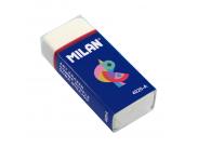 Milan 4020A Goma De Borrar Rectangular - Miga De Pan - Suave - Caucho Sintetico - Faja De Carton Azul - Dibujos Surtidos - Color Blanco