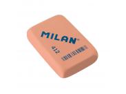 Milan 412 Goma De Borrar Rectangular - Miga De Pan - Suave - Caucho Sintetico - Color Blanco Y Rosa
