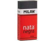 Milan Nata 7024 Goma De Borrar Rectangular - Plastico - Faja De Carton Roja - Envuelta Individualmente - Extra Suave - Color Negro