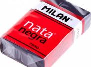Milan Nata 7030 Goma De Borrar Rectangular - Plastico - Faja De Carton Roja - Envuelta Individualmente - Extra Suave - Color Negro