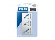 Milan 420 Pack De 3 Gomas De Borrar Rectangulares - Miga De Pan - Caucho Suave Sintetico - Colores Surtidos
