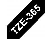 Brother Tze365 Cinta Laminada Generica De Etiquetas - Texto Blanco Sobre Fondo Negro - Ancho 36Mm X 8 Metros