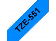 Brother Tze551 Cinta Laminada Generica De Etiquetas - Texto Negro Sobre Fondo Azul - Ancho 24Mm X 8 Metros