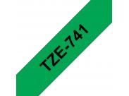 Brother Tze741 Cinta Laminada Generica De Etiquetas - Texto Negro Sobre Fondo Verde - Ancho 18Mm X 8 Metros