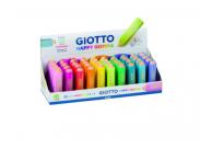 Giotto Happy Gomma Expositor De 40 Gomas De Borrar - Forma De Lapiz - Para Borrar Grafito - 10 Colores Fluo
