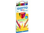 Giotto Elios Wood Free Pack De 12 Lapices Triangulares De Colores - Sin Madera - Mina 3.3 Mm - Colores Surtidos