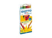 Giotto Elios Giant Wood Free Pack De 24 Lapices Triangulares De Colores - Sin Madera - Mina 5 Mm - Colores Surtidos
