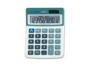 Milan Calculadora De Sobremesa 12 Digitos - 3 Teclas De Memoria - Apagado Automatico - Color Blanco/Azul