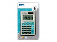 Milan Calculadora De Bolsillo 8 Digitos - 3 Teclas De Memoria Y Raiz Cuadrada - Apagado Automatico - Incluye Funda - Color Gris Y Azul