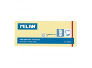 Milan Pack De 3 Blocs De 100 Notas Adhesivas - Removibles - 38Mm X 50Mm - Color Amarillo Claro
