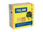 Milan Bloc De 400 Notas Adhesivas Neon - Removibles - 76Mm X 76Mm - Colores Surtidos