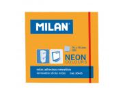 Milan Bloc De 100 Notas Adhesivas - Removibles - 76Mm X 76Mm - Color Naranja Neon