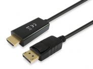 Equip Cable Displayport Macho A Hdmi Macho - Soporta Resolucion De 4K / 30Hz - Longitud 3M - Color Negro